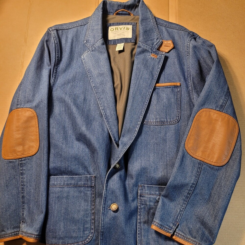 Orvis Denim Zambezi Field Jacket Mens 46 Blue EXCELLENT CONDITION